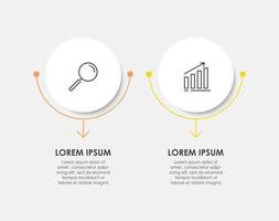 Vektor-Infografik-Vorlage mit Symbolen und 2 Optionen oder Schritten Infografiken für das Geschäftskonzept vektor