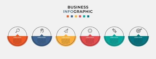 vektor infographic design affärsmall med ikoner och 6 sex alternativ eller steg kan användas för processdiagrampresentationer