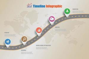 Business Road Map Timeline Infografik Icons für abstrakte Hintergrundvorlage Meilenstein Element moderne Diagramm Prozesstechnologie digitale Marketingdaten Präsentation Diagramm Vektor-Illustration vektor