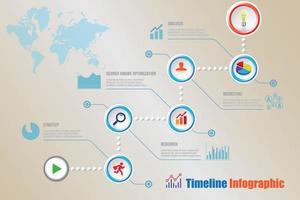 moderne Zeitleiste Infografik mit 5 Schritten Kreis für Vorlage Broschüre Diagramm Planung Präsentation Prozess Webseiten Workflow Vektor-Illustration vektor