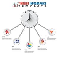 Business Modern Timeline Infografik Uhr für Vorlage Hintergrundelemente Diagramm Planungsprozess Webseiten Workflow digitale Technologie Datenpräsentation Diagramm Vektor-Illustration entworfen vektor