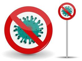 Flash Coronavirus Stempel mers cov 2019 ncov ist ein Konzept eines pandemischen medizinischen Gesundheitsrisikos mit gefährlichem Zellatmungssyndrom auf einem runden rot durchgestrichenen Schild vektor