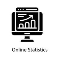 online Statistiken Vektor solide Symbol Design Illustration. SEO und Netz Symbol auf Weiß Hintergrund eps 10 Datei