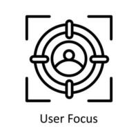 användare fokus vektor översikt ikon design illustration. seo och webb symbol på vit bakgrund eps 10 fil