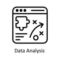 data analys vektor översikt ikon design illustration. seo och webb symbol på vit bakgrund eps 10 fil