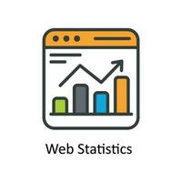 webb statistik vektor fylla översikt ikon design illustration. seo och webb symbol på vit bakgrund eps 10 fil