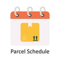 Paket Zeitplan Vektor eben Symbol Design Illustration. E-Commerce und Einkaufen Symbol auf Weiß Hintergrund eps 10 Datei