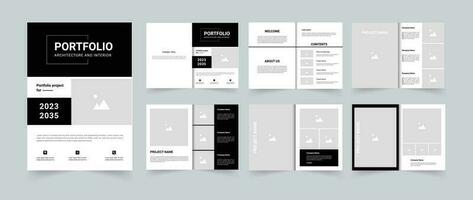 die Architektur und Innere Portfolio oder Portfolio Layout Design vektor