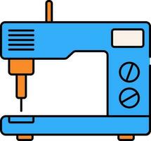 elektrisk sömnad maskin ikon i blå och orange Färg. vektor