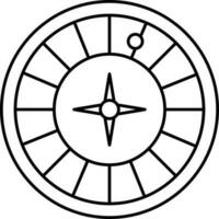 Roulette Rad Symbol im schwarz Linie Kunst. vektor