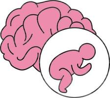 Neugeborene Baby Gehirn Symbol im Rosa Farbe. vektor