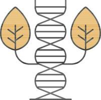 blad dna ikon i gul och svart Färg. vektor