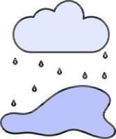 regnerisch Wolke Symbol im Blau Farbe. vektor