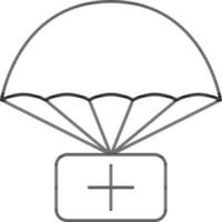 medicinsk fallskärm linje konst ikon. vektor