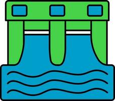 grön och blå vattenkraft ikon. vektor