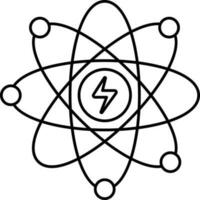 eben Stil atomar Energie Linie Kunst Symbol. vektor