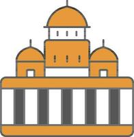 rashtrapati bhavan grau und Orange Symbol. vektor