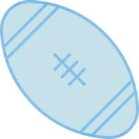 Blau Rugby Ball Symbol auf Weiß Hintergrund. vektor