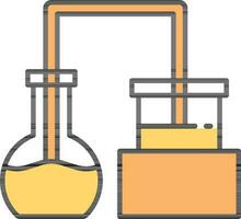 kemisk experimentera ikon i orange och vit Färg. vektor