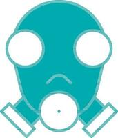 Gas Maske Symbol im cyan und Weiß Farbe. vektor