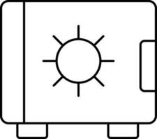 Geldschrank Symbol im schwarz Umriss. vektor