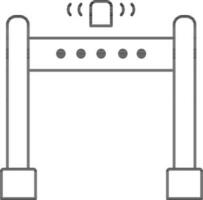 metall detektor Port ikon i svart linje konst. vektor