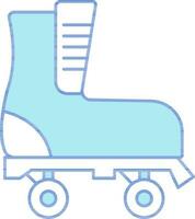 illustration av vält skridsko ikon i blå och vit Färg. vektor