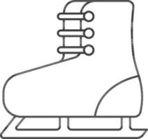 eben Stil Eis Schlittschuh Symbol im schwarz Linie Kunst. vektor