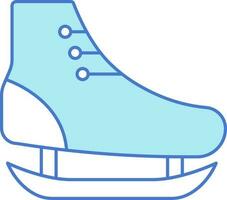 Eis Schlittschuh Symbol im Blau und Weiß Farbe. vektor
