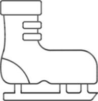 schwarz Linie Kunst Eis Schlittschuh Symbol im eben Stil. vektor