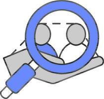 Suche oder prüfen Mensch Pflege grau und Blau Symbol. vektor