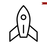 Symbol für Raketenlinie vektor