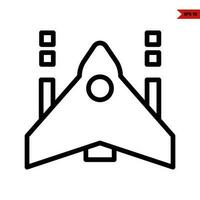 Flugzeug Spiel Linie Symbol vektor