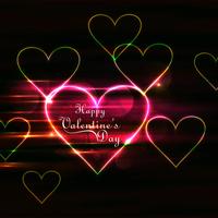 Modernt valentins dag glänsande hjärtan färgrik bakgrund vektor