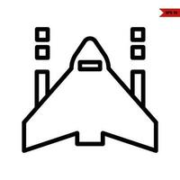 Flugzeug Spiel Linie Symbol vektor