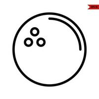 Ball Bowling Linie Symbol vektor