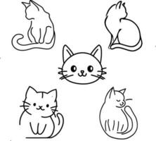 das süß Katze Zeichnung Vektoren sind perfekt zum irgendein Projekt Das Bedürfnisse ein berühren von Anbetungswürdigkeit. das Katzen sind gezeichnet im ein einfach, noch stilvoll, Vektor Format, Herstellung es einfach zu verwenden im irgendein Design