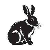 das Silhouette von ein Hase ist isoliert auf Weiß Hintergrund. schwarz Logo mit Vektor Illustration