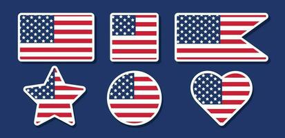 USA Flagge im anders geometrisch Formen auf ein Blau Hintergrund. uns Flagge Symbol Bild.amerikanisch Flagge Vektor