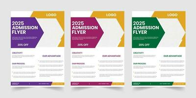 ny skola antagning vektor illustration modern flygblad och handout design mall