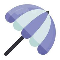 ett randig kupol med spets tycka om kant och en pinne minnesmärke strand paraply vektor