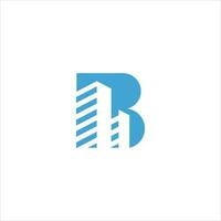 b byggnad logotyp ikon vektor