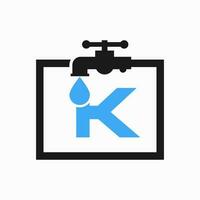 Brief k Klempner Logo Design. Installation Wasser Logo Vorlage vektor