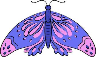 Vektor Illustration von ein hell Schmetterling auf ein Weiß Hintergrund, Vektor Schmetterling, Logo Idee, Färbung Bücher, Zeitschriften, Drucken auf Kleidung, Werbung. schön Schmetterling Illustration.