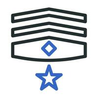 Abzeichen Symbol duocolor grau Blau Farbe Militär- Symbol perfekt. vektor