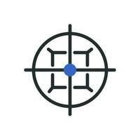 Ziel Symbol Duotone Blau grau Farbe Militär- Symbol perfekt. vektor