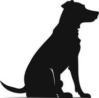 wütend Haustier Hund Silhouette schwarz und Weiß klassisch Vektor