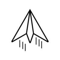 Papier Flugzeug geradlinig Symbol Symbol Vektor. schwarz Gliederung Papier Flugzeug Symbol vektor