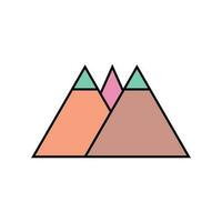 Berg Symbol Vektor Illustration. Berg geradlinig Farbe Symbol