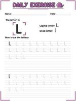 kursiv Alphabet Brief Rückverfolgung trainieren und Handschrift Übung zum primär und Kindergarten Schule Kinder vektor